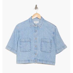 rag & bone Lana Crop Denim Button Up Shirt
